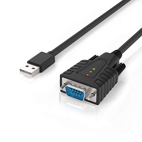 DriverGenius Cable Adaptador Serie Macho, USB a RS232 / DB9 9 Pin Com Convertidor Adapter - para Serials Modem, Router Cisco, GPS (USB RS232 1M)