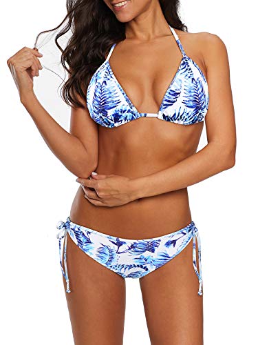 Durio Bikini para mujer, push up sexy, 2 piezas, bikini con triángulo, braguita ancha de cuerpo ajustable Fabricados en porcelana. 40 Durio Bikini para mujer, push up sexy, 2 piezas, bikini con triángulo, braguita ancha de cuerpo ajustable Fabricados en porcelana. 40