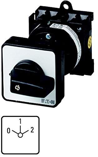 Eaton T0-3-8451/Z Interruptor Conmutador, Contactos 6, 20 A, Placa Indicadora 0-1-2, 60°, Enclavamiento, Montaje Fondo Panel, 48 mm x 48 mm x 137 mm