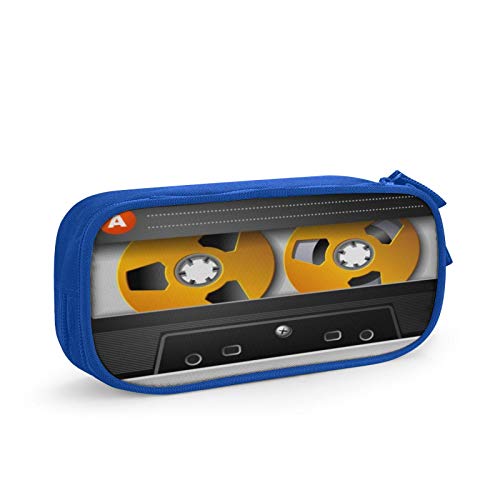 Estuche de almacenamiento de música 3D para casete de papelería, estuche duradero con cremallera, color negro Estuche de almacenamiento de música 3D para casete de papelería, estuche duradero con cremallera, color negro