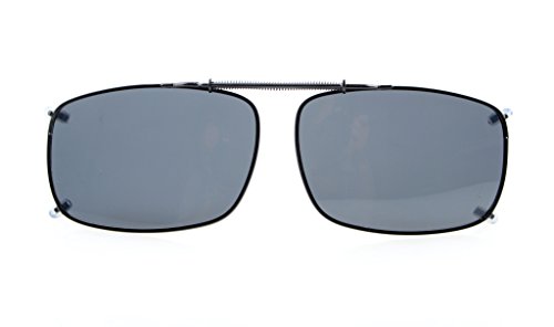 Eyekepper 58x38 MM clip en gafas de sol con la barra de tracción del resorte grande polarizado Grey Lens