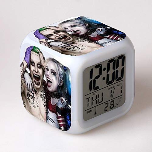 Figuras Harley Quinn Led Despertador Reloj De Luz TáCtil Colorido Quinn Modelo De Juguete N20