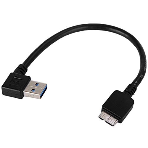 Floridivy USB 3.0 Un ángulo de 90 Grados a la Cuerda del Cable Micro B de Datos de Disco Duro Externo Disco Duro SSD de Datos de Alta Velocidad