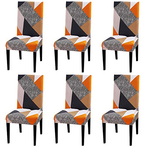 FUMEI Fundas de Sillas de Comedor, Elasticas y Lavables para Proteger Silla Modern Bouquet de la Boda, Hotel, Decor Restaurante (Plaza, Pack de 6) FUMEI Fundas de Sillas de Comedor, Elasticas y Lavables para Proteger Silla Modern Bouquet de la Boda, Hotel, Decor Restaurante (Plaza, Pack de 6)