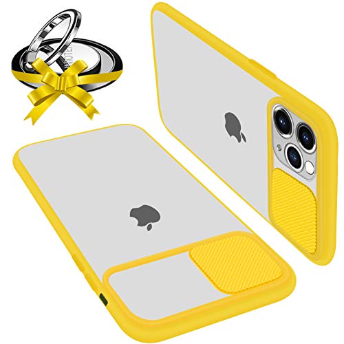 Funda Con Tapa Deslizable Para Cámara Compatible Con iPhone 11 Pro MAX Funda Protectora Antigolpe Carcasa PC y Silicona TPU Con Soporte de Anillo (Soporte El Montaje De Coche Magnético) Amarillo Funda Con Tapa Deslizable Para Cámara Compatible Con iPhone 11 Pro MAX Funda Protectora Antigolpe Carcasa PC y Silicona TPU Con Soporte de Anillo (Soporte El Montaje De Coche Magnético) Amarillo
