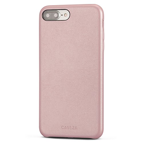 Funda iPhone 8 Plus/Funda iPhone 7 Plus Rosa Oro - CASEZA Rome Piel PU Case Cover Carcasa Tapa Trasera Piel Vegana Premium para Apple iPhone 8 Plus & 7 Plus (5.5") - Ultrafina Protección Completa