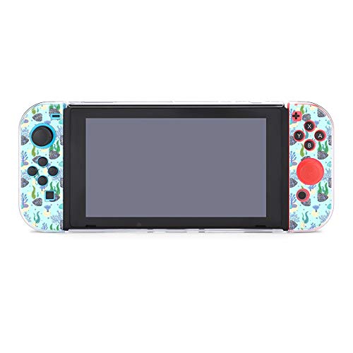 Funda protectora para Nintendo Switch, peces tropicales con algas marinas y corales, funda duradera para Nintendo Switch y Joy Con