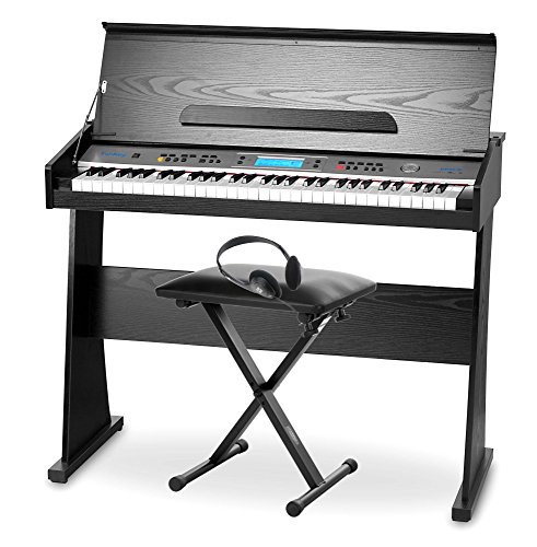 FunKey II DP-61 Piano digital con soporte, negro (incluye banqueta y auriculares)