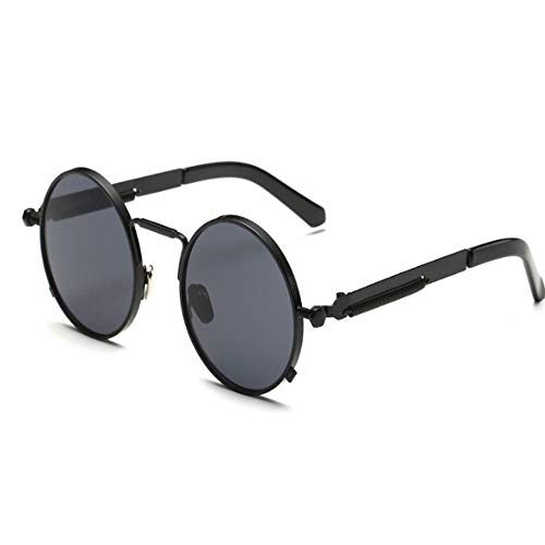 Gafas de sol redondas pequeñas de metal negro en el centro comercial Gafas Altura de lente 48 mm Ancho de lente 48 mm Z
