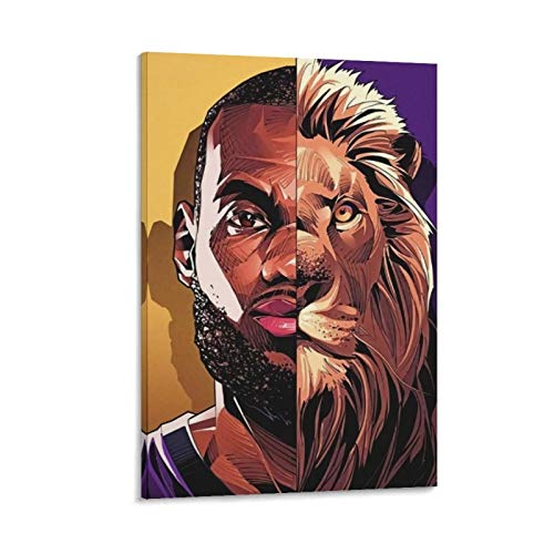 GDFG LeBron James King of The Lion Jungle Poster - Lienzo decorativo para pared, diseño de la selva del rey del león (50 x 75 cm)