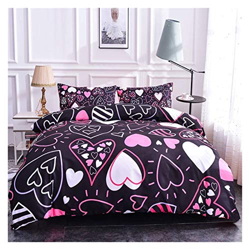 GO-AHEAD Funda de edredón de 2/3 piezas, funda de almohada en forma de corazón, ropa de cama tamaño queen (tipo de sábana: edredón, tamaño: 220 x 230 cm) GO-AHEAD Funda de edredón de 2/3 piezas, funda de almohada en forma de corazón, ropa de cama tamaño queen (tipo de sábana: edredón, tamaño: 220 x 230 cm)