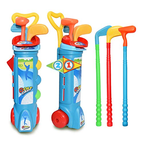 Golf Pro Set Juguetes para niños pequeños Palos de golf Banderas Pelotas de práctica Deportes Juego de interior Golf, Juego de pelota de golf para interior y exterior, Mini entrenador de golf p