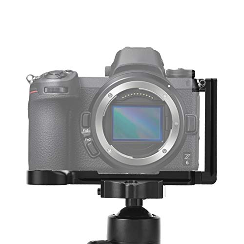 Goshyda Placa de liberación rápida, aleación de Aluminio Vertical L Soporte de Montaje Placa de liberación rápida para cámara sin Espejo Nikon Z6 Z7(Negro)