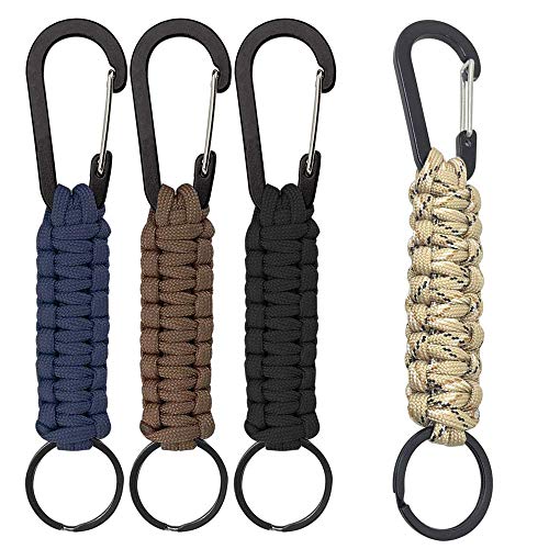 gotyou 4 UnidadesTrenzado Llavero Mosquetón,Llavero Multifunción, Supervivencia Herramientas Puede ser Utilizado Senderismo Aire Libre Emergencia(Negro,Camuflaje del Desierto,Azul Marino,Marrón) gotyou 4 UnidadesTrenzado Llavero Mosquetón,Llavero Multifunción, Supervivencia Herramientas Puede ser Utilizado Senderismo Aire Libre Emergencia(Negro,Camuflaje del Desierto,Azul Marino,Marrón)