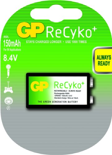 GP Batteries GPRHV158B006 Pila Recargable Formato 9V, 150 mAh
