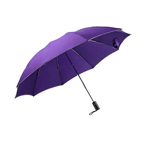 GPWDSN Paraguas, Paraguas de Negocios Plegable inverso, con Paraguas de Tiras Reflectantes, Lluvia para Hombres, Mujeres, Parasol Masculino a Prueba de Viento