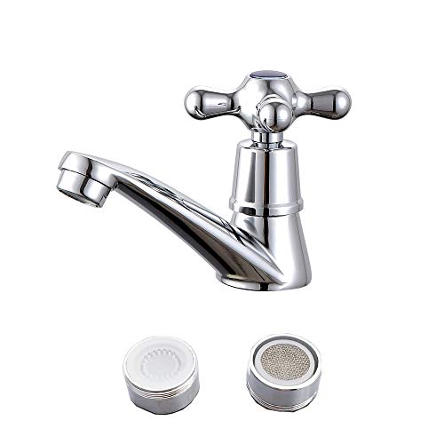 Grifos para Fregadero Solo Grifo Frío Grifo, Grifo Lavabo Cascada Con Mango Único Boquilla Agua Fría, Para Cuarto Baño Cocina O Cuarto Baño, Con Filtro Agua