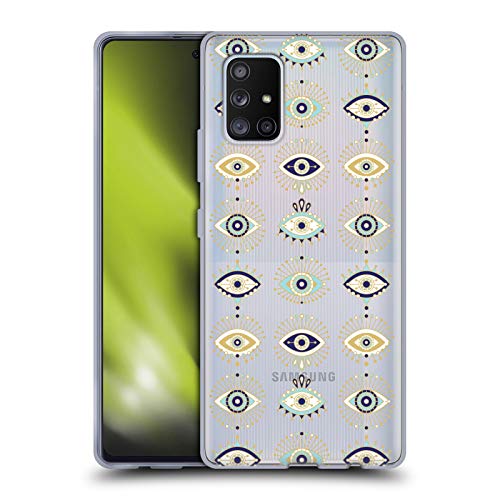 Head Case Designs Oficial Cat Coquillette Patrón de Ojos Blancos. Lineal Carcasa de Gel de Silicona Compatible con Samsung Galaxy A51 5G (2020)