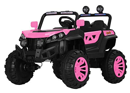 Indalchess Buggy Rodeo 12v 4x4 Coche eléctrico Infantil, Rosa-Pink, Mando RC - ATRODEOPINK