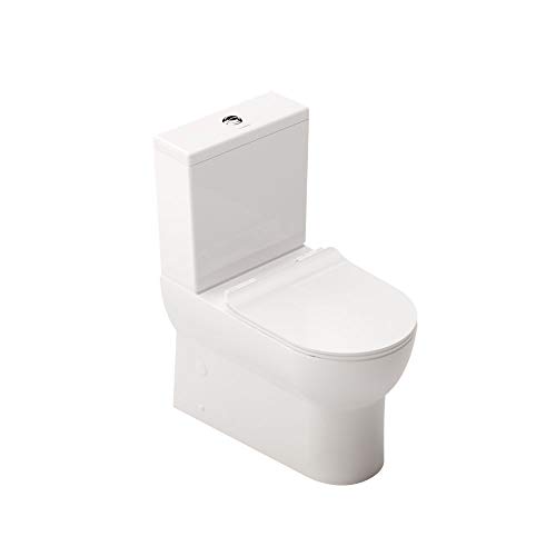 Inodoro completo Lyon con Sistema Rimless tapa extraplana amortiguada Salida dual Adosado a la pared Inodoro completo Lyon con Sistema Rimless tapa extraplana amortiguada Salida dual Adosado a la pared