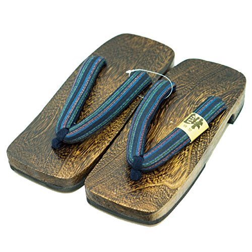 [Japón Hecho] Mens Geta Paulownia Madera Sandalias Calzado Tradicional (28cm, Diseño Básico)