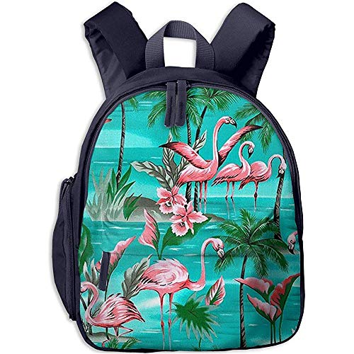 Jardín De Infantes Bolsa para La Escuela,Mochila para Niños,Niños/Niñas Bolsa De Viaje,Mochila De Viaje Ligera Flamingo Party Paradise Island,Mochila Escolar para Niños