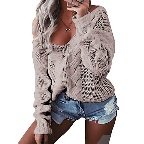 Jersey Mujer Otoño Elegantes Moda Punto Festival Hueco Pullover de moda Cuello En V Profundo Sin Tirantes Manga Larga Anchos Tejer Arriba Top Sweater Casual Cómodo Jerseys Estilo Moderno Jersey Mujer Otoño Elegantes Moda Punto Festival Hueco Pullover de moda Cuello En V Profundo Sin Tirantes Manga Larga Anchos Tejer Arriba Top Sweater Casual Cómodo Jerseys Estilo Moderno