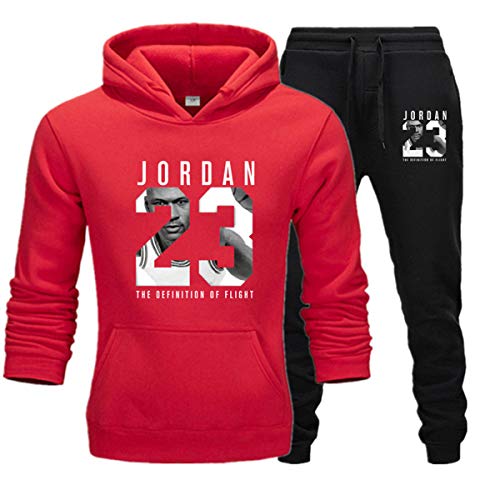 Jordania 23# - Chándal deportivo de invierno para hombre, 2 piezas, para gimnasio, baloncesto, ropa deportiva, casual, suéter deportivo