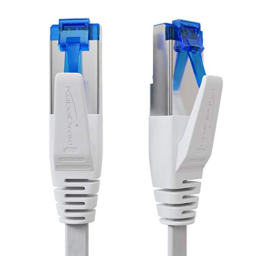 KabelDirekt – 10m – Cable Plano de Ethernet, LAN y Red (Cat7, 10Gbit/s, Conector RJ45, Especialmente Flexible, Apto para instalaciones, para una Velocidad máxima de Fibra, Blanco) KabelDirekt – 10m – Cable Plano de Ethernet, LAN y Red (Cat7, 10Gbit/s, Conector RJ45, Especialmente Flexible, Apto para instalaciones, para una Velocidad máxima de Fibra, Blanco)