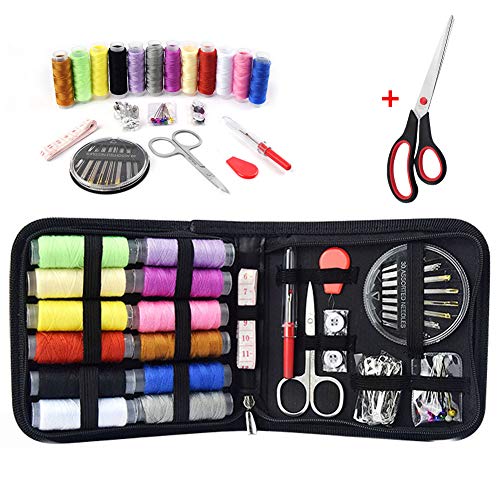 Kit de costura para máquina de coser completo 75pcs / set para viajes en casa Agujas Hilo y otros materiales Mini caja Bolso DIY Kit de costura profesional