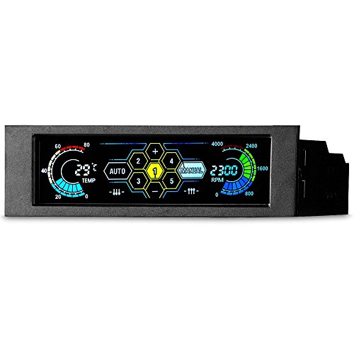 KKmoon Sunshine-tipway STW 5.25"5 Canales Pantalla Táctil Controlador de Ventilador Monitor de Temperatura Control Automático de Velocidad Panel Frontal LCD