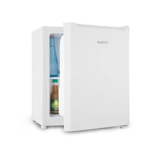 Klarstein Snoopy Eco - Mininevera con congelador, 46 litros de capacidad, Congelador de 4 litros de capacidad, 41 dB, Silencioso, Bajo consumo, Blanco