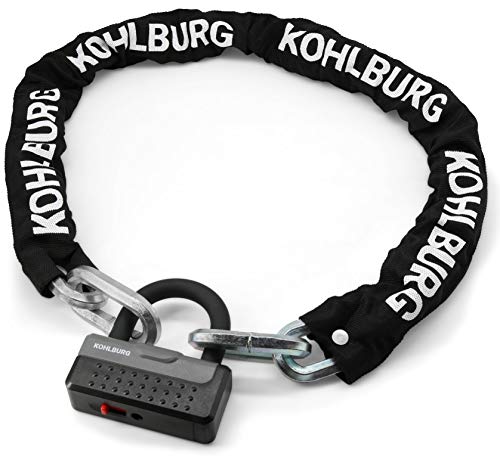 KOHLBURG candado de cadena sólido de 120 cm de largo y 12 mm de grosor con el máximo nivel de seguridad 10/10 - candado para motocicleta y bicicleta eléctrica - candado seguro