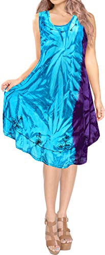 LA LEELA 3 en 1 señoras Superiores Tanque rayón Suave Tinte Bordado Partido Vestido Verano Traje baño Baile Ocasional sin Mangas la Ropa Playa Encubrir Mujeres más tamaño Vestido Noche túnica Azul LA LEELA 3 en 1 señoras Superiores Tanque rayón Suave Tinte Bordado Partido Vestido Verano Traje baño Baile Ocasional sin Mangas la Ropa Playa Encubrir Mujeres más tamaño Vestido Noche túnica Azul