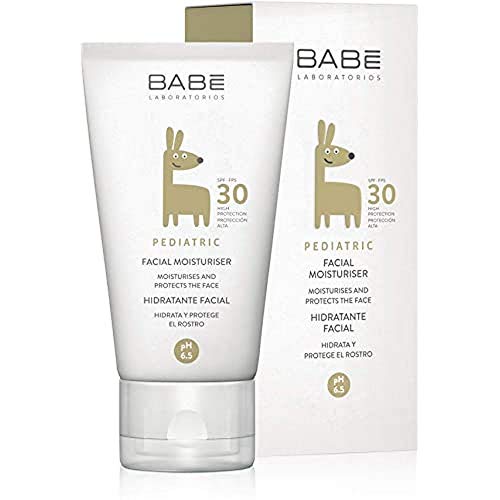Laboratorios Babé - Crema Hidratante Facial Pediátrica SPF 30 50 ml, Piel Sensible y Delicada, Alta Protección Solar UVA UVB, Fotoprotector Para Bebé, Suavidad Inmediata