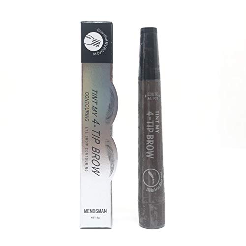 Lapiz de Cejas 2020 nueva colección, Waterproof Cuatro 4 Puntas Tattoo Eyebrow Larga duración Gel Para Maquillaje de Ojos KIT COLORES COMBINADOS (Dark Marrón)