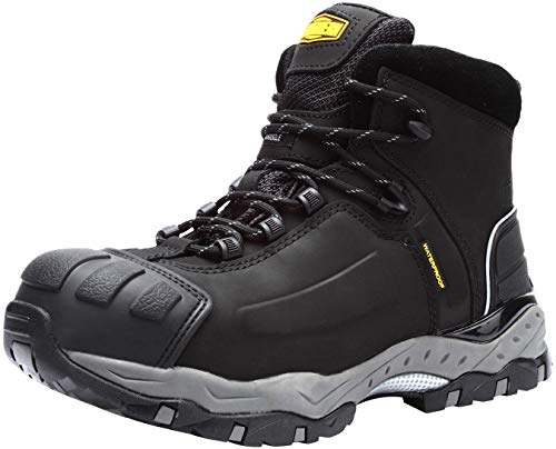 LARNMERN Zapato de Seguridad S3 SRC, con Tapa de Acero con Suela Antideslizante Caucho, Antiestático L8057 (42 EU Negro)