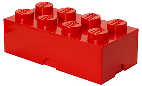 Lego Ladrillo de Almacenamiento con 8 perillas, en Rojo Brillante