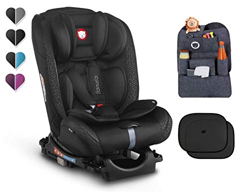 LIONELO SANDER ISOFIX - Asiento infantil para coche (0-36 kg, asiento giratorio, organizador y parasol), color negro LIONELO SANDER ISOFIX - Asiento infantil para coche (0-36 kg, asiento giratorio, organizador y parasol), color negro
