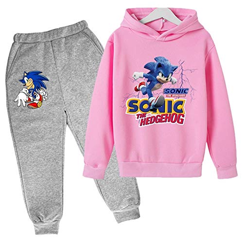 LIYIMING Sonic The Hedgehog - Conjunto de sudadera y pantalón con capucha (02,100)