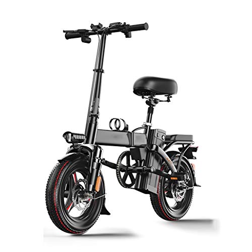 LOMJK Jinete de Bicicleta de aleación de magnesio de Bicicleta eléctrica Plegable Adulta con batería de Iones de Litio de 48V 45AH, neumáticos de 14 Pulgadas y Pantalla LCD (tamaño : 220 kilometers)