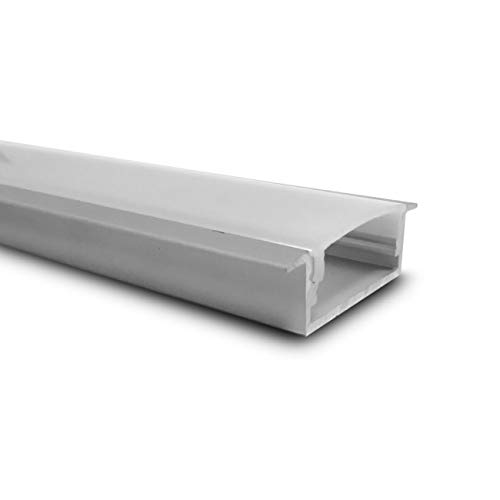 LuzConLed - Perfil aluminio para tira de led doble empotrable con difusor mate - ENVÍO DESDE ESPAÑA