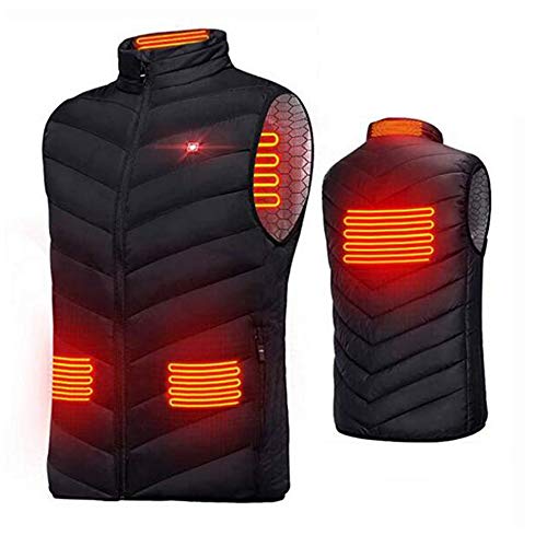 Men's and Women's Heated Vest with USB Charging Plug, 3 Body Temperature Electric Wrap, Jacket, Suitable For Outdoor Cold Activities, Hunting Camping, Hiking, Ski Fishing
