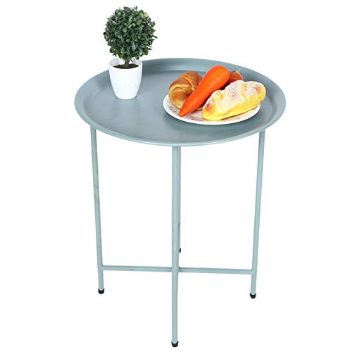 Mesa de Centro para Sala de Estar Mesa de Centro de Metal Redonda, Mesa Auxiliar Moderna Mesa de Centro Simple A Prueba de óXido Mesa de té Decorativa Ideal para Uso En Oficinas y Salas de Estar