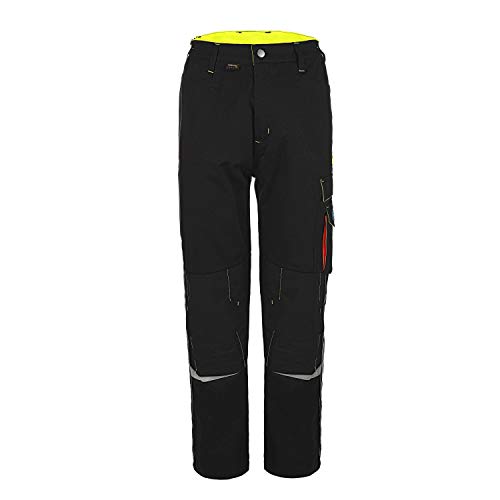MFH Profile - Pantalón de trabajo (talla 54), color negro, amarillo, naranja y gris