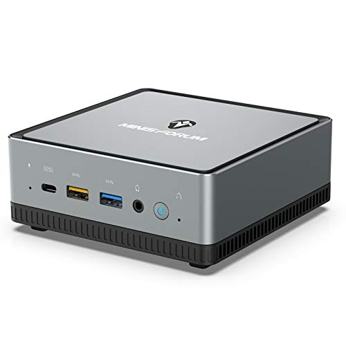 Mini PC AMD Ryzen 7 Pro 2700U | 16 GB RAM 512 GB SATA SSD | Gráficos Radeon Vega 10 | Windows 10 Pro | Intel WIFI6 AX200 BT 5.1 | HDMI 2.0 / Pantalla/USB-C | 2X RJ45 | 4X USB 3.1