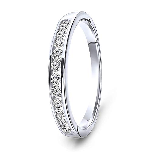 Miore anillo de eternidad con diamantes 0.33 quilates para mujer en oro blanco 14 quilates