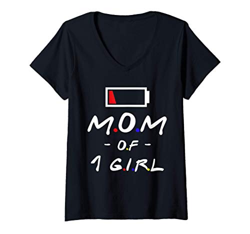 Mujer Mamá De 1 Niña Regalos Para El Día De La Madre De La Hija Hi Camiseta Cuello V