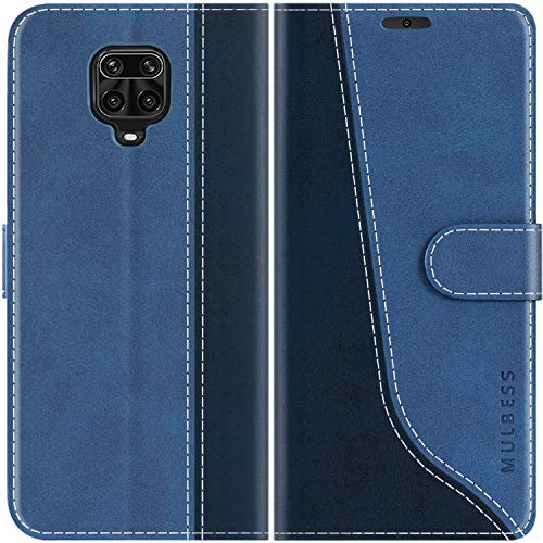 Mulbess Funda para Redmi Note 9 Pro, Funda con Tapa Xiaomi Redmi Note 9s, Funda Xiaomi Redmi Note 9 Pro Libro, Funda Cartera para Xiaomi Redmi Note 9 Pro Carcasa, Diamante Azul