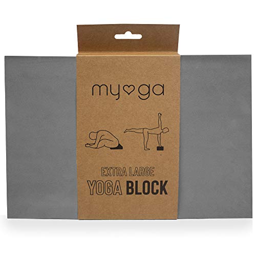 Myga Grey Extra Large Foam Block Bloque de Yoga de Espuma Extragrande Gris, Unisex